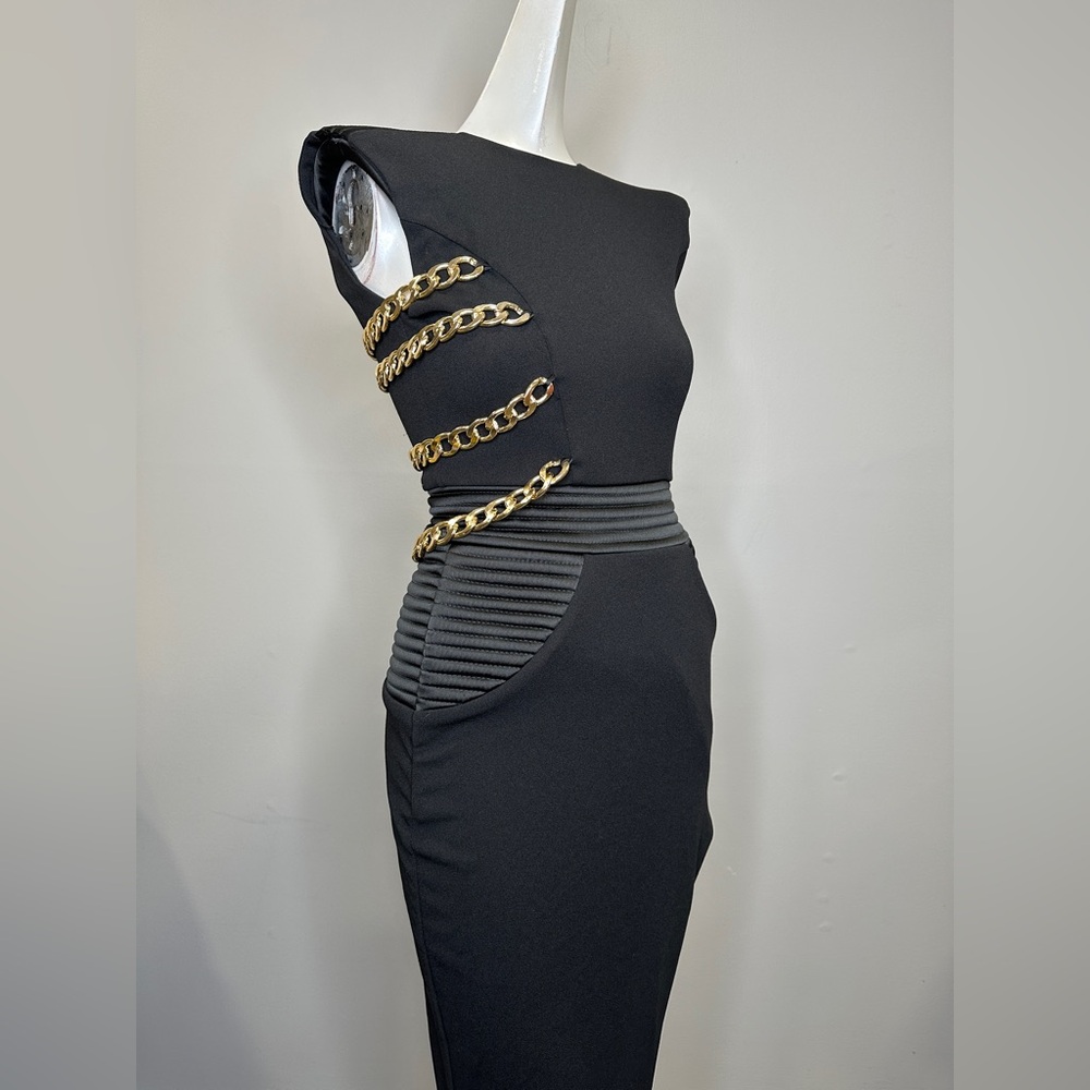 Zhivago Black and Gold Prom Dress - Picture 8 of 10
